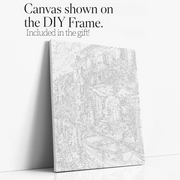 Blooming Canal paint by numbers kit with DIY frame canvas mockup