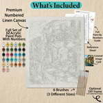 What's included with the Blooming Canal paint by numbers kit
