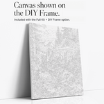 Cabin Rapids paint by numbers kit canvas mockup