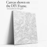 Canyon Trail Cowboys paint by numbers kit with DIY frame canvas mockup