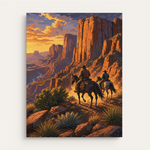 Canyon Trail Cowboys paint by numbers kit gift canvas mockup