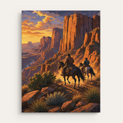 Canyon Trail Cowboys paint by numbers kit gift canvas mockup