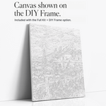 Frontier Ranch at Dawn paint by numbers kit canvas mockup