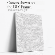 Golden Hour Waves paint by numbers kit with DIY frame canvas mockup