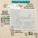 What's included with the Hidden Paradise paint by numbers kit