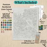 What's included with the Kingfisher Grove paint by numbers kit