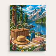 Lakeside Picnic paint by numbers kit gift canvas mockup