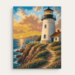 Lighthouse Cliff paint by numbers kit gift canvas mockup