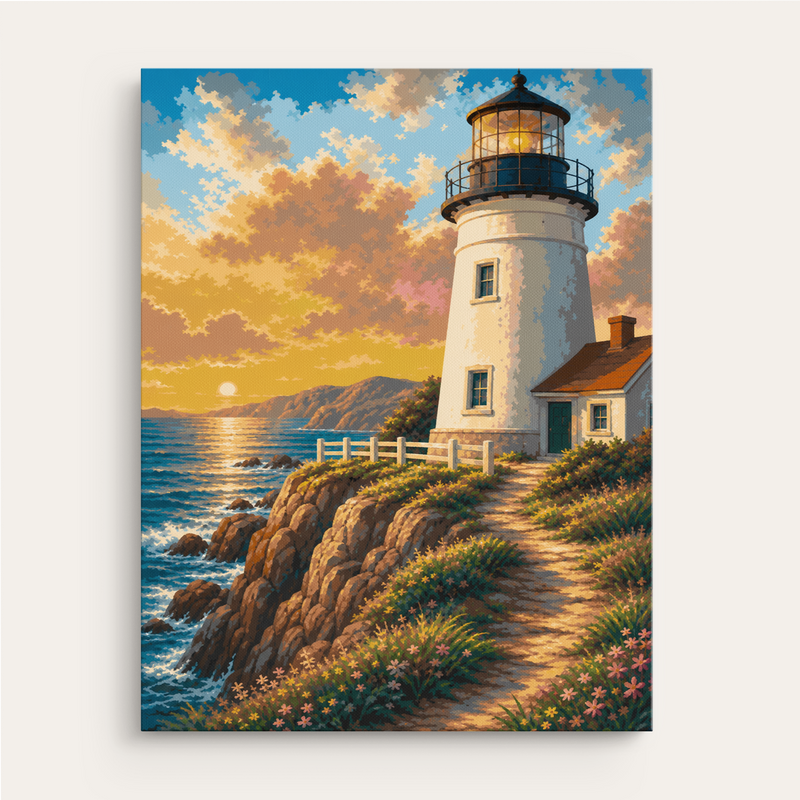 Lighthouse Cliff Paint by Numbers Kit Gift