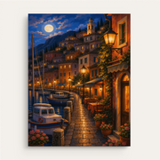 Mediterranean Night Glow paint by numbers kit gift canvas mockup