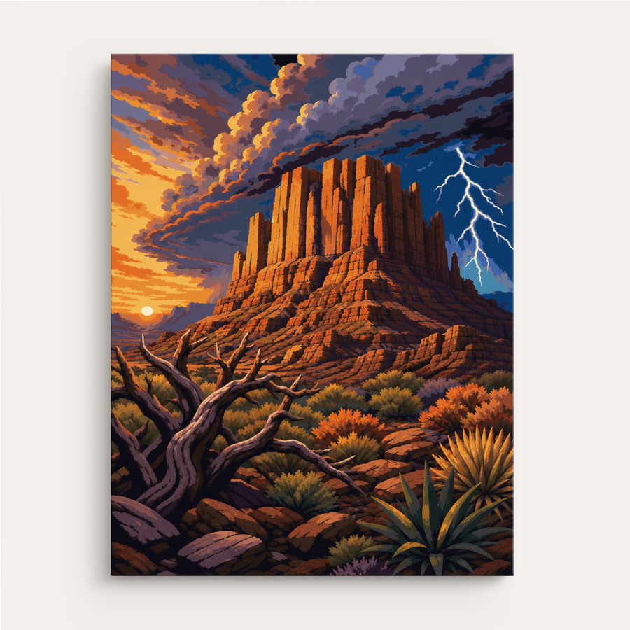 Mesa Thunderstorm paint by numbers kit gift canvas mockup
