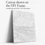 Paradise at Sunset paint by numbers kit canvas mockup
