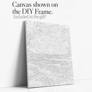 Paradise at Sunset paint by numbers kit with DIY frame canvas mockup