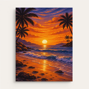 Paradise at Sunset paint by numbers kit gift canvas mockup