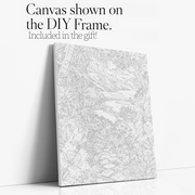 Path to Paradise paint by numbers kit with DIY frame canvas mockup
