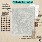 What's included with the Path to Paradise paint by numbers kit