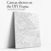 Rowboat Shore paint by numbers kit with DIY frame canvas mockup