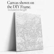 Tales Around the Campfire paint by numbers kit with DIY frame canvas mockup