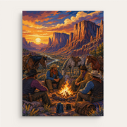 Tales Around the Campfire paint by numbers kit gift canvas mockup
