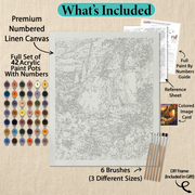 What's included with the The Empty Tomb DIY frame paint by numbers kit gift