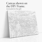 The Ranch Horizon paint by numbers kit with DIY frame canvas mockup