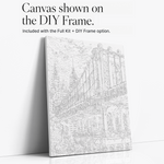 Urban Bridge at Dusk paint by numbers kit canvas mockup