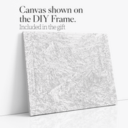 Warmth by the Water paint by numbers kit with DIY frame canvas mockup