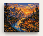 Warmth by the Water paint by numbers kit gift canvas mockup