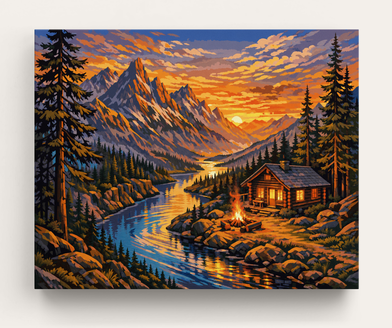 Warmth by the Water Paint by Numbers Kit Gift