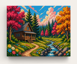 Cozy Autumn Cabin Paint by Numbers Kit