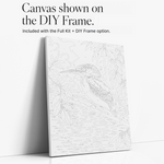 kingfisher branch paint by numbers kit canvas mockup